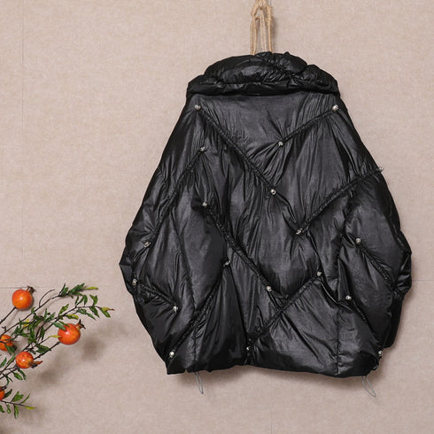 New Style Beaded Bright Fluorescent Color-changing Down Jacket Women - ROUTINE FASHION